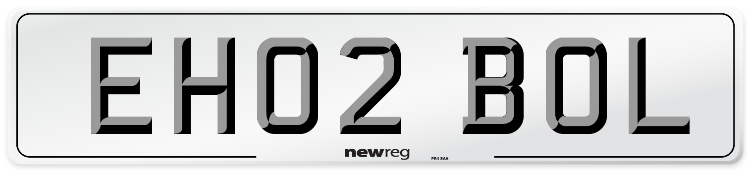 EH02 BOL Number Plate from New Reg